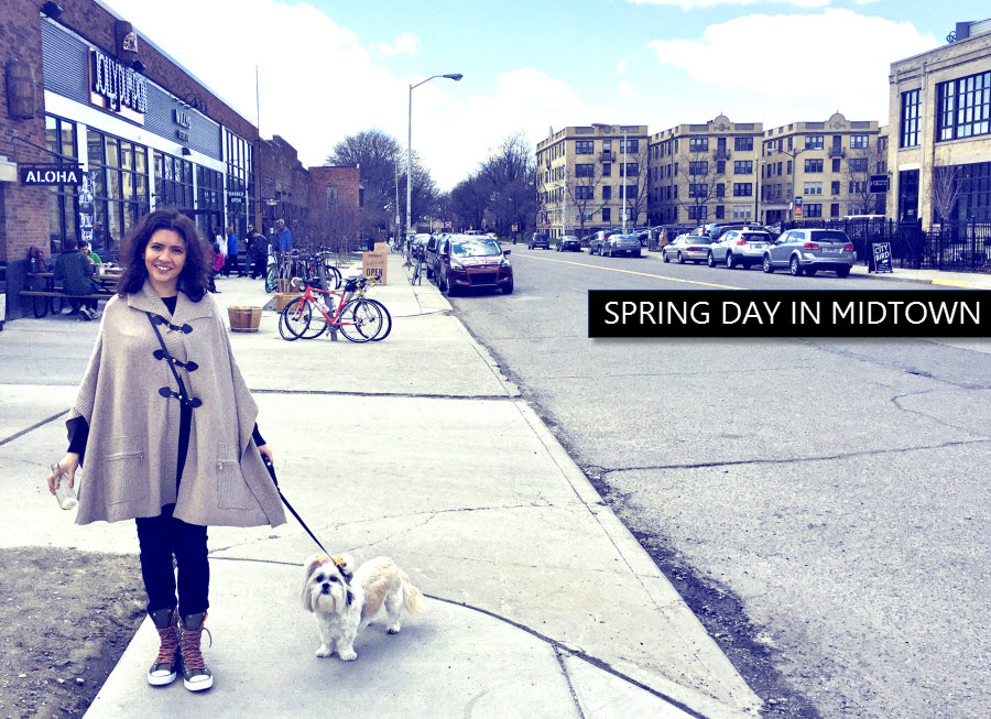spring day in Midtwon Detroit